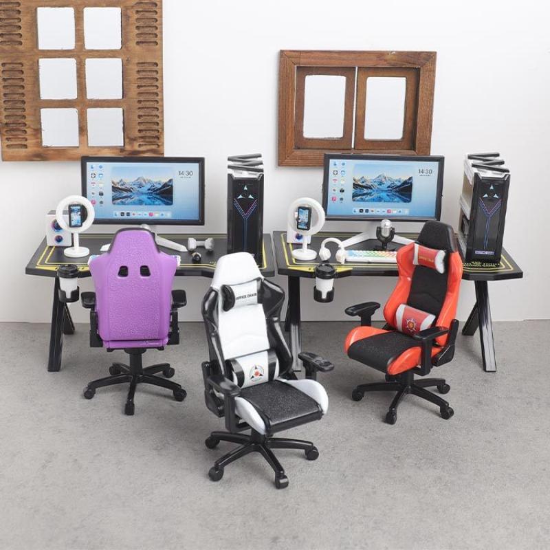 Gaming Accessories Monitor - 1/12 Dollhouse Tiny Gaming Desk Chair