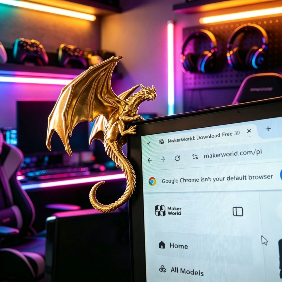 Gaming Accessories Monitor - Cool Dragon Lying Figure Monitor Decor
