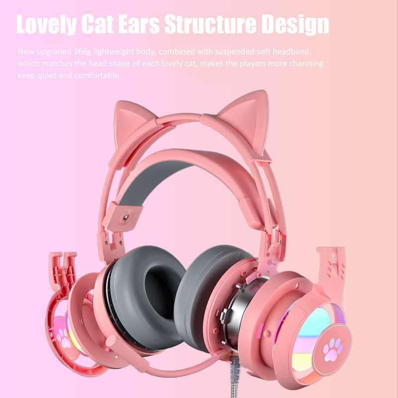 Cute Cat Ear Gaming Headphones - Gaming Accessories Monitor 评论和价格
