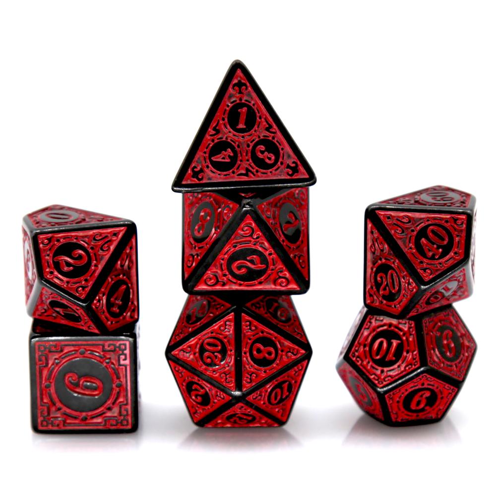 7Pcs Black Red Acrylic Polyhed - Gaming Handheld Accessories 评论和价格