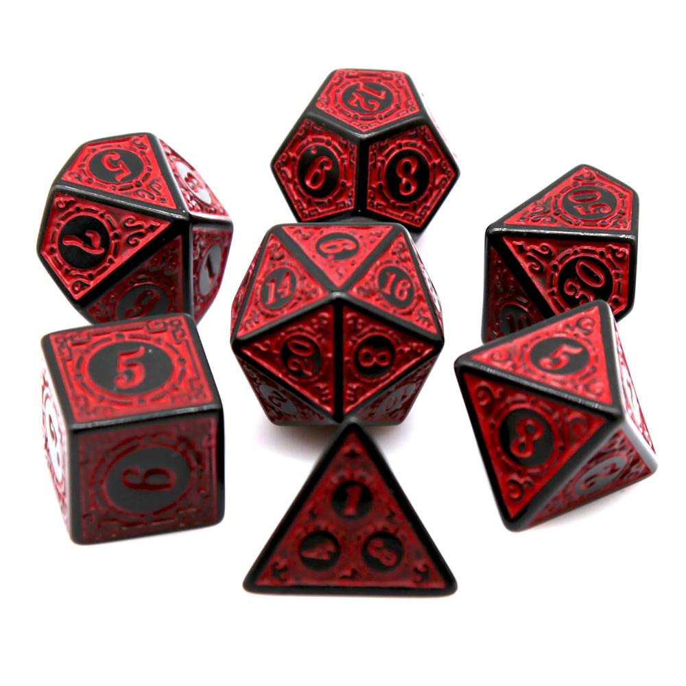 7Pcs Black Red Acrylic Polyhed - Gaming Handheld Accessories 评论和价格