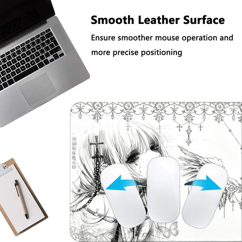 Leather Mousepad Black White A - Gaming Accessories Girls 评论和价格