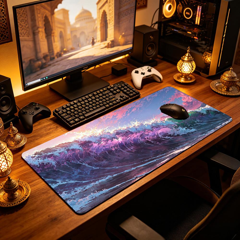 Large Anime Ocean Wave Gaming  - Gaming Accessories Pink 评论和价格
