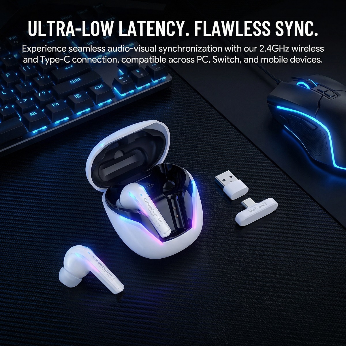 ONIKUMA T27 Wireless Gaming Ea - Gaming Accessories Monitor 评论和价格
